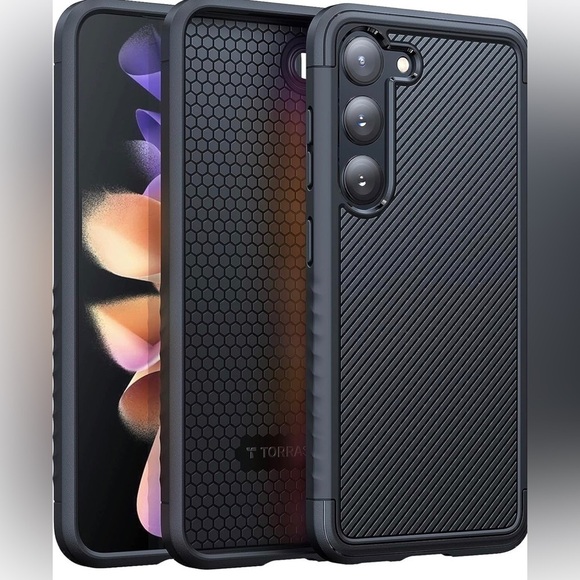 TORRAS Non-Slip Grip Samsung Galaxy S23 Case Protective Shockproof Black - Picture 1 of 6
